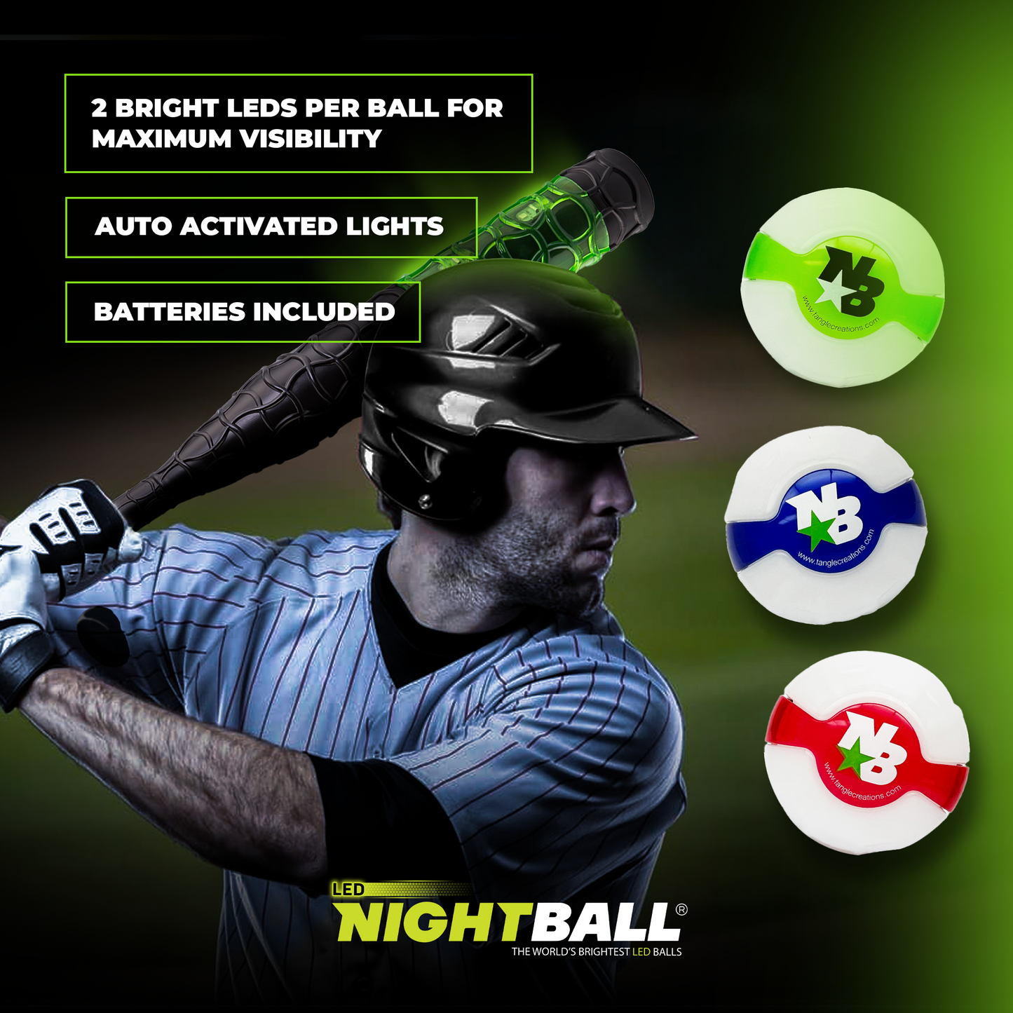 NightBall® LED Baseballs (3-Pack)
